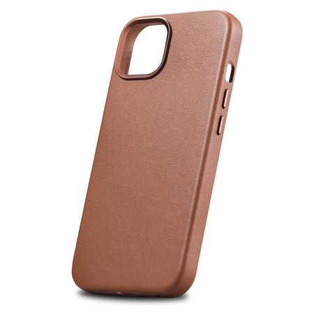 iCarer Case Leather genuine leather case cover for iPhone 14 brown (WMI14220705-BN) (MagSafe Compatible)