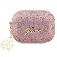 Guess GUAP2GLGSHP AirPods Pro 2 Cover Pink/Pink Glitter Flake 4G Charm