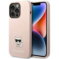 Oryginalne Etui IPHONE 14 PRO Karl Lagerfeld Hardcase Silicone Choupette Body jasny róż