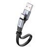 Baseus Simple płaski kabel przewód USB / USB Typ C SuperCharge 5A 40W Quick Charge 3.0 QC 3.0 23cm szary (CATMBJ-BG1)