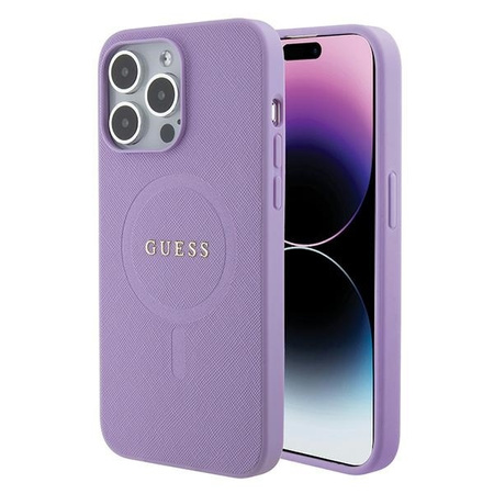 Guess GUHMP15XPSAHMCU iPhone 15 Pro Max 6.7&quot; purple/purple hardcase Saffiano MagSafe