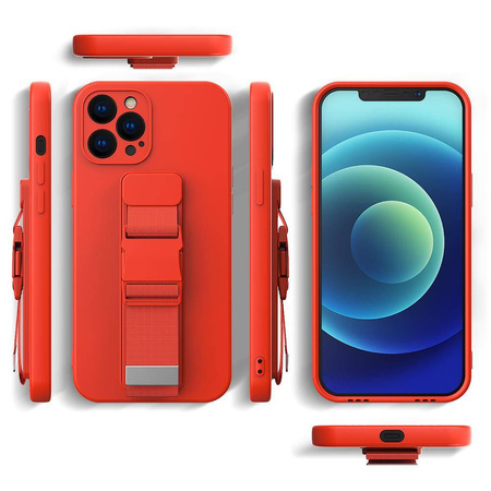 Rope case żelowe etui ze smyczą łańcuszkiem torebka smycz Xiaomi Redmi 9 granatowy