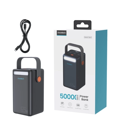 Choetech MIni power station USB-A / USB-C / micro USB 50000mAh 65W - black