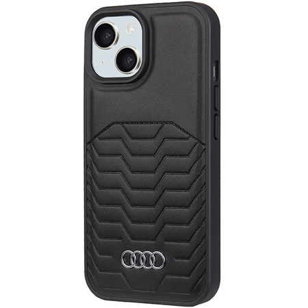 Audi Synthetic Leather MagSafe iPhone 15 Plus / 14 Plus 6.7" czarny/black hardcase AU-TPUPCMIP15M-GT/D3-BK