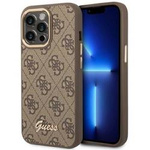 Original Handyhülle IPHONE 14 PRO MAX Guess Hard Case 4G Vintage Gold Logo (GUHCP14XHG4SHW) braun