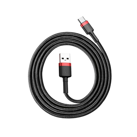 Baseus Cafule Cable - Kabel do ładowania i transmisji danych USB do USB-C 3 A, 1 m (czerwony/czarny)