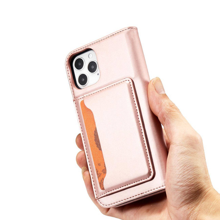 Magnet Card Case for iPhone 12 cover card wallet card stand pink