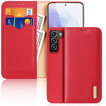 Dux Ducis Hivo Genuine Leather Bookcase type case for Samsung Galaxy S22+ (S22 Plus) red