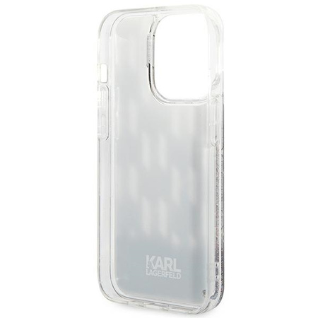 Original Case IPHONE 14 PRO MAX Karl Lagerfeld Hardcase Liquid Glitter Monogram (KLHCP14XLMNMK) black