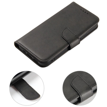 Magnet Case with flap and wallet for Tecno Spark 10 - black