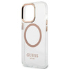 Original Case IPHONE 13 PRO MAX Guess Hard Case Metal Outline Magsafe gold