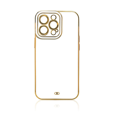 Fashion Case Case for Samsung Galaxy A12 5G Gold Frame Gel Cover White