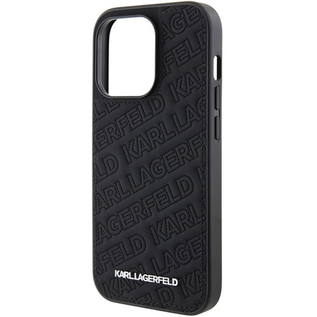 Karl Lagerfeld Quilted K Pattern case for iPhone 15 Pro Max - black