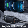 USAMS Ład. siec. T41 USB-C+USB GaN 47W PD+QC (only head) Fast Charging czarny/black CC137TC01 (US-CC137)