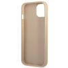 Original Handyhülle IPHONE 13 MINI Guess Hardcase Saffianotriangle Logo (GUHCP13SPSATLE) beige