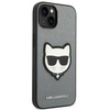 Karl Lagerfeld Saffiano Choupette Head Patch Case – Etui iPhone 14 Plus (srebrny)