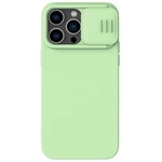 Nillkin CamShield Silky Silicone Case etui iPhone 14 Pro Max pokrowiec z osłoną na aparat zielony