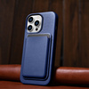 iCarer Case Leather pokrowiec etui z naturalnej skóry do iPhone 14 Pro Max niebieski (WMI14220708-BU) (kompatybilne z MagSafe)