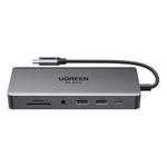 HUB Ugreen CM681 15978 13in1 USB-C – 2x USB-A 3.2 / 2x USB-A 3.0 / USB-C 3.2 / 2x HDMI / DisplayPort / RJ45 / SD und TF / AUX / USB-C PD