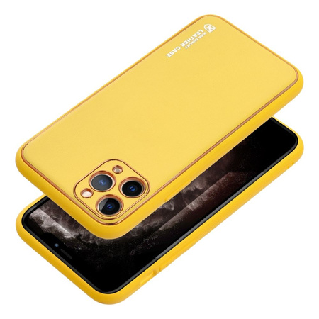 Futerał LEATHER Case skórzany do IPHONE 15 żółty