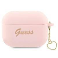 Guess GUAP2LSCHSP AirPods Pro 2 Cover Pink/Pink Silikon Charm Heart Collection