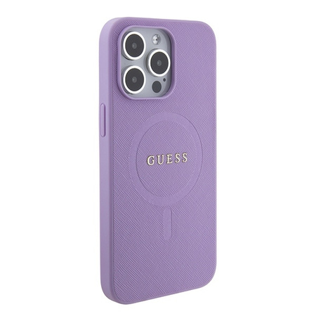 Guess GUHMP15XPSAHMCU iPhone 15 Pro Max 6.7&quot; purple/purple hardcase Saffiano MagSafe