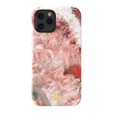 Kingxbar Agate Series eleganckie etui pokrowiec z nadrukiem agat iPhone 12 mini czerwony