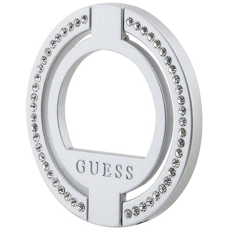 Guess MagSafe Ringständer GUMRSALDGS Silber/Silber Strass