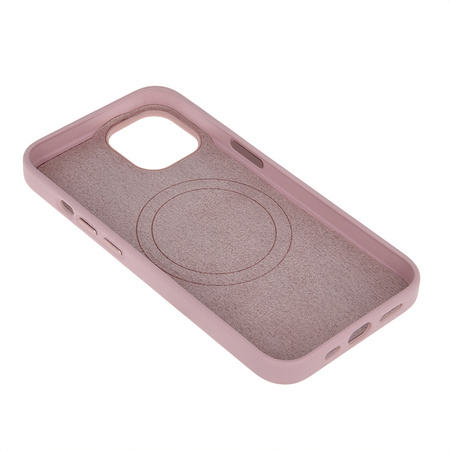 Nakładka Mag Leather do iPhone 13 6,1" jasnoróżowa