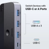 Ugreen CM662 USB 3.0 Switch 2-in-4 Switch + 2x USB-A Kabel - Schwarz