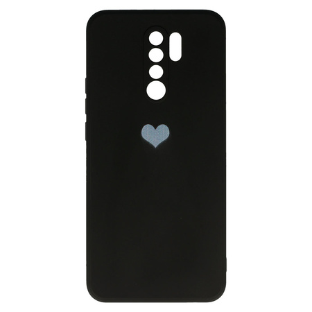 Vennus Silicone Heart Case do Xiaomi Redmi 9 wzór 1 czarny