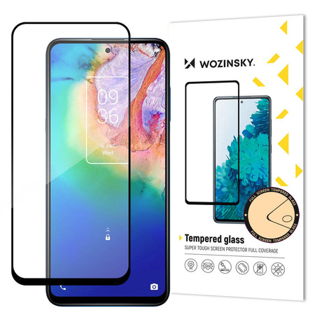 Wozinsky Super Tough Full Glue Tempered Glass Full Screen With Frame Case Friendly TCL 20 5G Black