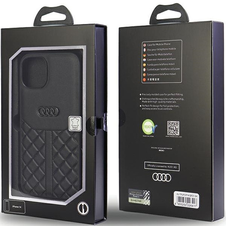 Audi Genuine Leather iPhone 14 6.1&quot; black/black hardcase AU-TPUPPCIP14-Q8/D1-BK