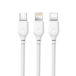 XO kabel NB103 3w1 USB - Lightning + USB-C + microUSB 1,0 m 2,1A biały