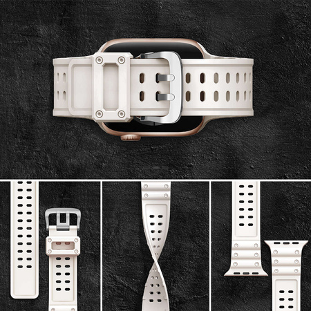 Strap Triple Protection strap for Apple Watch SE, 8, 7, 6, 5, 4, 3, 2, 1 (41, 40, 38 mm) bracelet bracelet beige