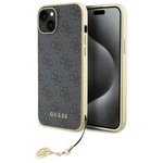 Guess 4G Charms Collection Hülle für iPhone 15 Plus – Grau