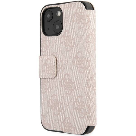 Original Case IPHONE 13 / 14 / 15 Guess Book 4G Metal Gold Logo (GUBKP15S4GMGPI) pink