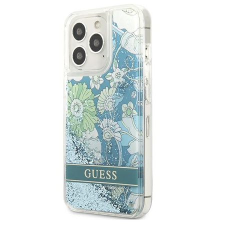 Guess GUHCP13LLFLSN iPhone 13 Pro / 13 6.1 &quot;green / green hardcase Flower Liquid Glitter