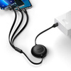 Baseus Bright Mirror 2 kabel przewód 3w1 USB Typ A - micro USB + Lightning + USB Typ C 3.5A 1.1m czarny (CAMJ010001)