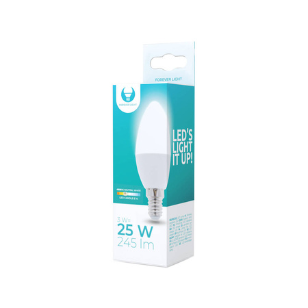 Żarówka LED E14 C37 3W 230V 4500K 245lm Forever Light