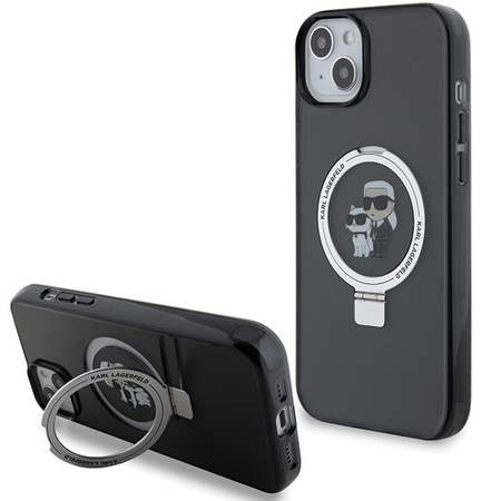 Karl Lagerfeld KLHMP15MHMRSKCK iPhone 15 Plus 6.7&quot;black/black hardcase Ring Stand Karl&amp;Choupette MagSafe