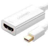 Ugreen kabel adapter przejściówka 4K HDMI (żeński) - Mini DisplayPort (męski - Thunderbolt 2.0) biały (MD112 10460)