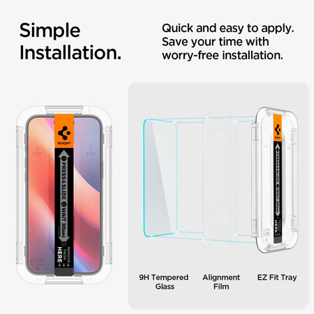 TEMPERED GLASS Spigen GLAS.TR &quot;EZ FIT&quot; IPHONE 15 CLEAR