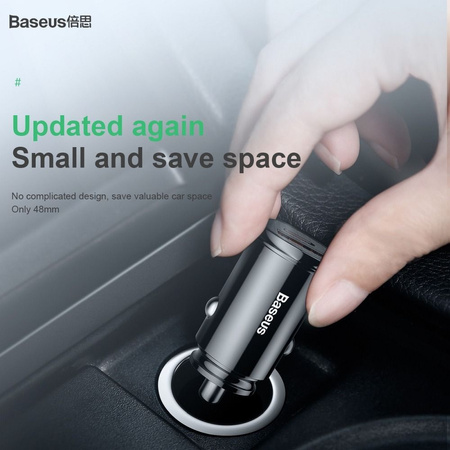 Baseus Circular PPS inteligentna ładowarka samochodowa z portami USB Quick Charge 4.0 QC 4.0 i USB-C PD 3.0 SCP czarny (CCALL-YS01)