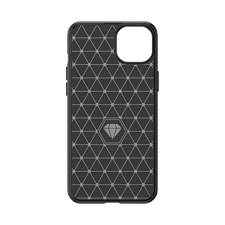 Elastyczne etui wzór karbon do iPhone 15 Plus Carbon Case - czarne