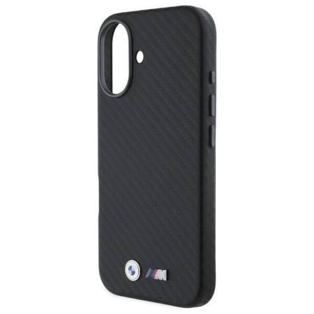 Original Handyhülle IPHONE 16 BMW Hardcase Carbon Wrapped Metal (BMHCP16S23PUFWC) schwarz