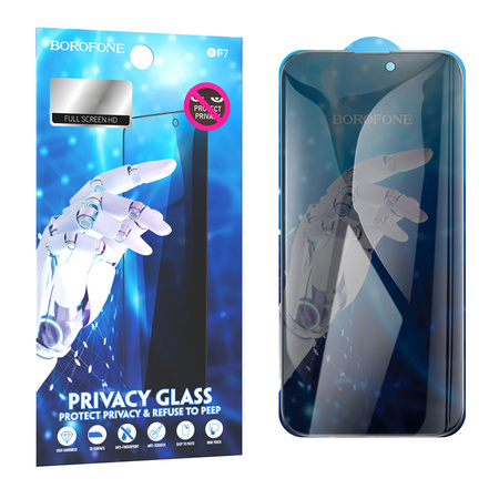 Borofone Hartowane szkło BF7 Diamond Armor Full Screen Anti-spy do Iphone 15 Pro Max - 10 sztuk