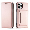 Magnet Card Case for iPhone 12 cover card wallet card stand pink