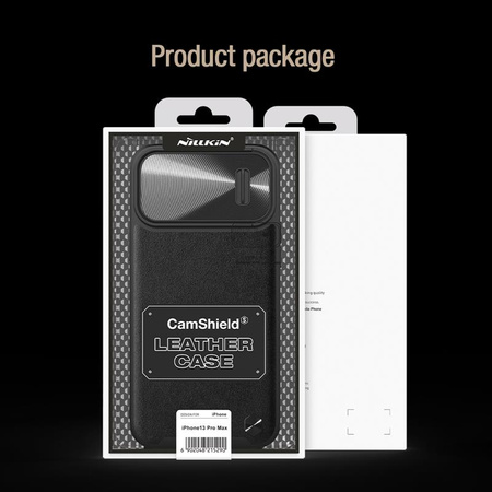 NILLKIN CAMSHIELD LEATHER S IPHONE 13 PRO MAX, BLACK / CZARNY