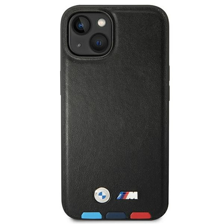 Original Case IPHONE 14 BMW Leather Stamp Tricolor MagSafe (BMHMP14S22PTDK) black